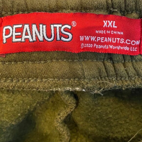 Snoopy Peanuts Unisex Jogger Pants Size XXL Sweatpants Drawstring Pull On Green - Picture 3 of 10